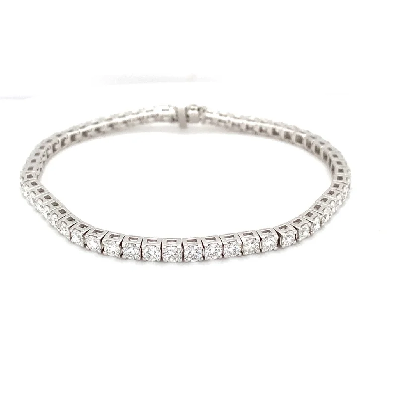 Ladies trendy cuff bracelet-14k White Gold 6.30 cttw Diamond Tennis Bracelet