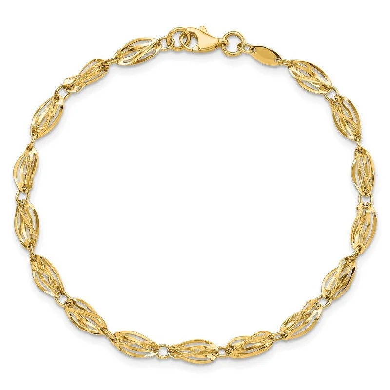 Ladies diamond bracelet for women-Curata 10k Yellow Gold 7.75" 5mm Polished Fancy Twisted Bracelet