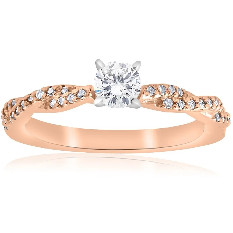 Ladies vintage diamond engagement ring-Pompeii3 14k Rose Gold 1/2 ct TDW Diamond Engagement Infinity Ring - White