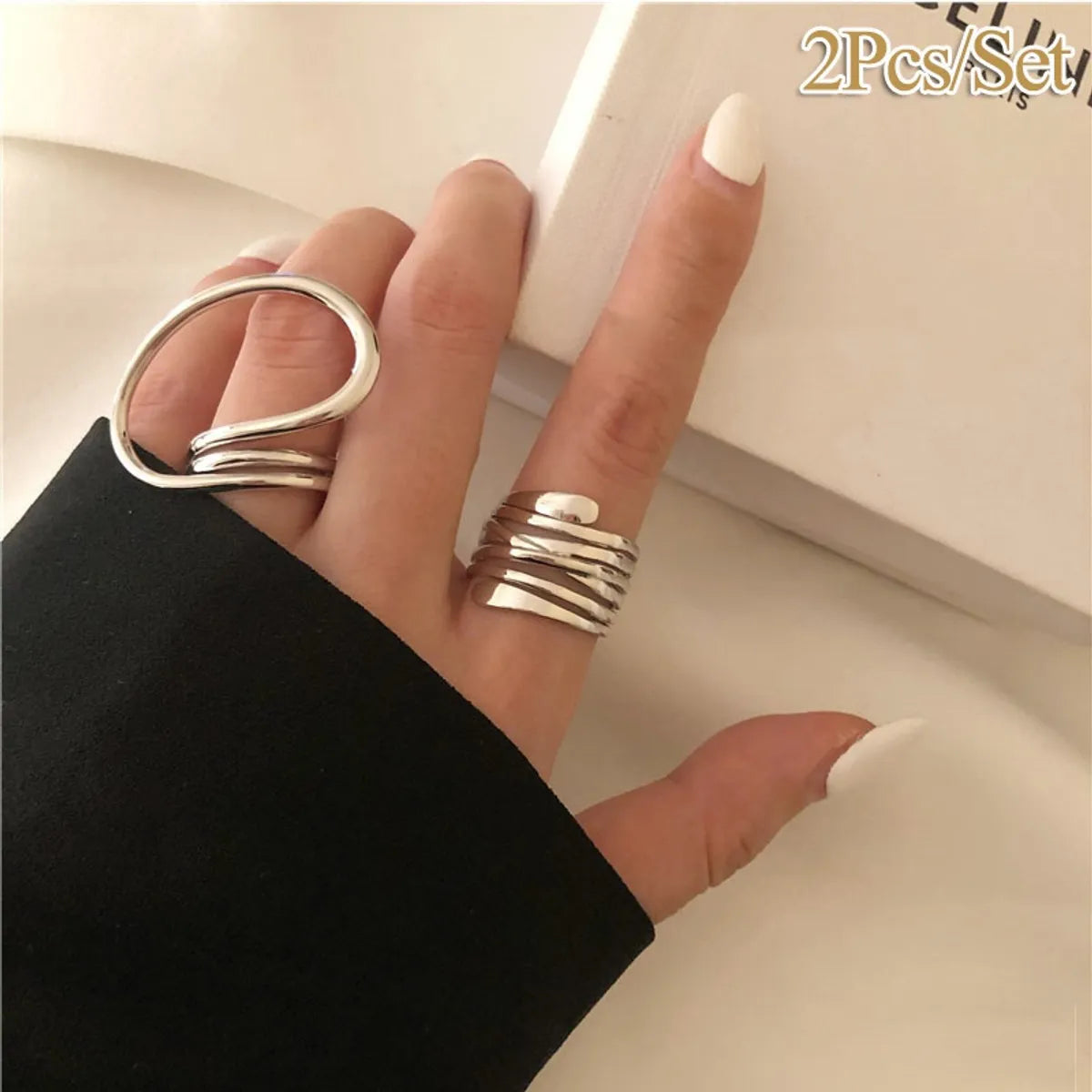 Ladies three-stone ring-Casual Simple Style Solid Color Alloy Plating Women's Open Ring