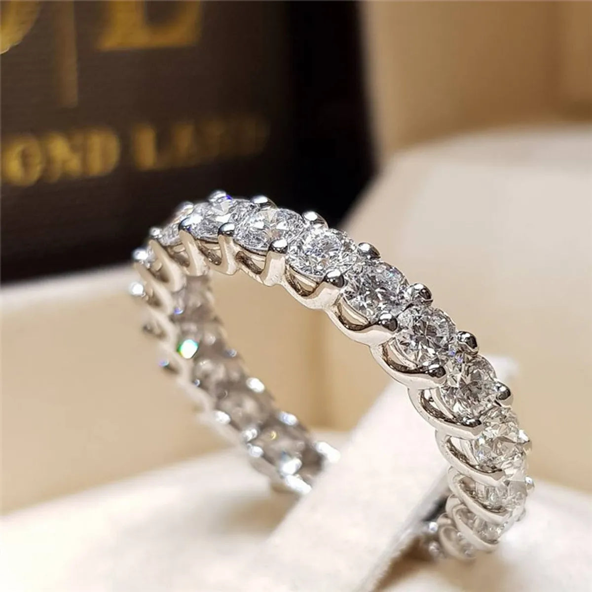 Ladies eternity ring for women-1 Piece Fashion Geometric Alloy Plating Rhinestones Women's Rings