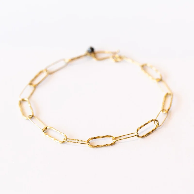 Ladies stackable bangle-Sarah McGuire | Gold Bowline Chain Bracelet