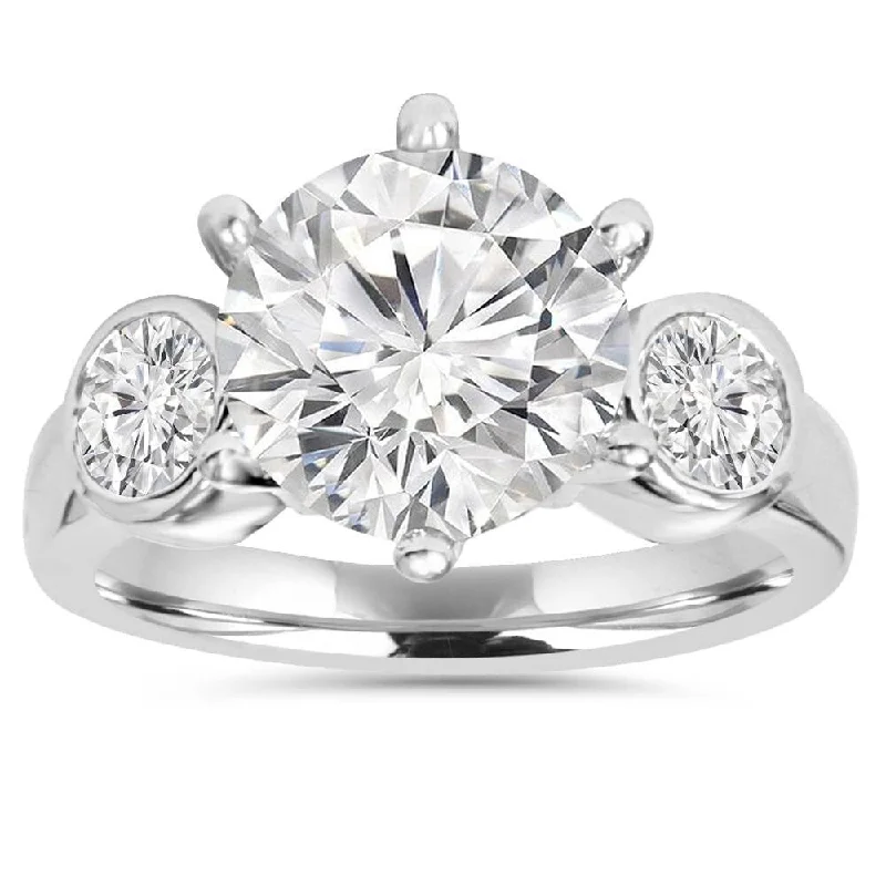 Ladies custom halo engagement ring-4.00CT Diamond Engagement Ring White Gold Lab Grown