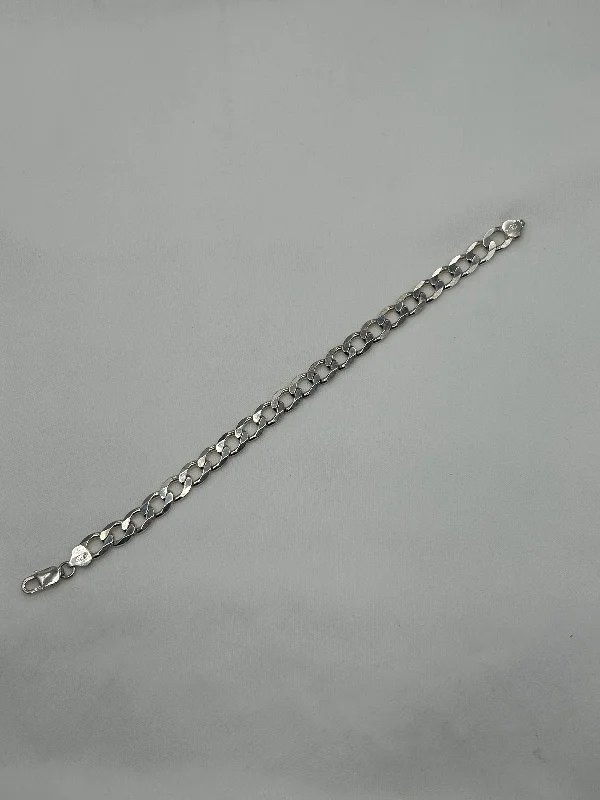 Ladies modern bracelet-925 Sterling Silver 9.3mm 9" curb chain bracelet