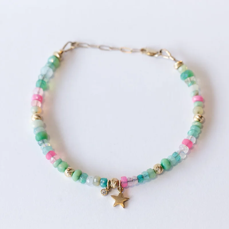 Ladies chunky bracelet-Jewelry by Cari | Colorful Beaded Opal Bracelet