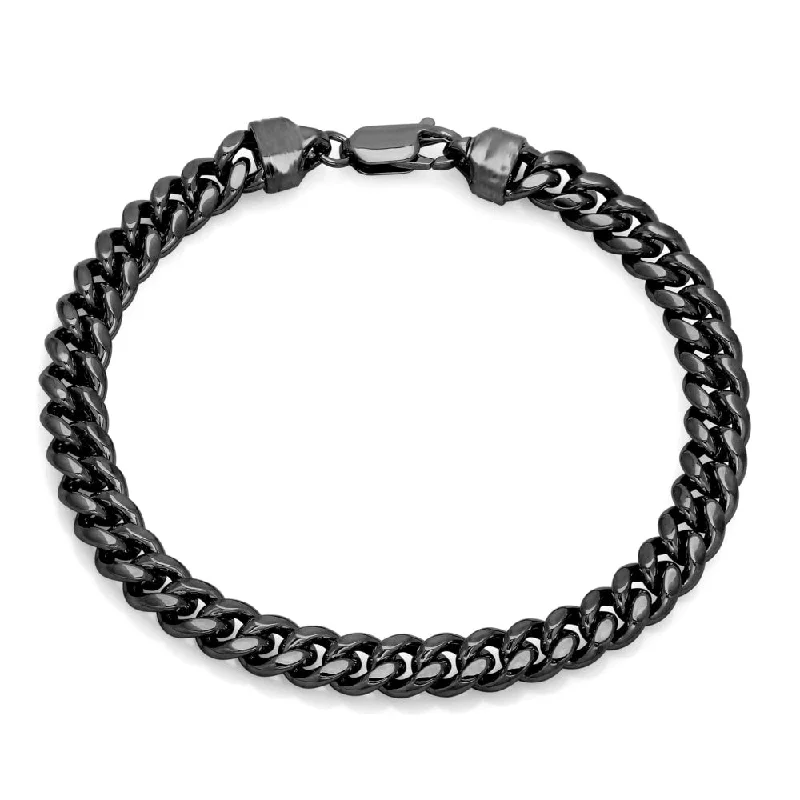 Ladies retro bracelet-Sterling Essentials Silver 5 mm Miami Cuban Link Bracelet ( 7 Inch )