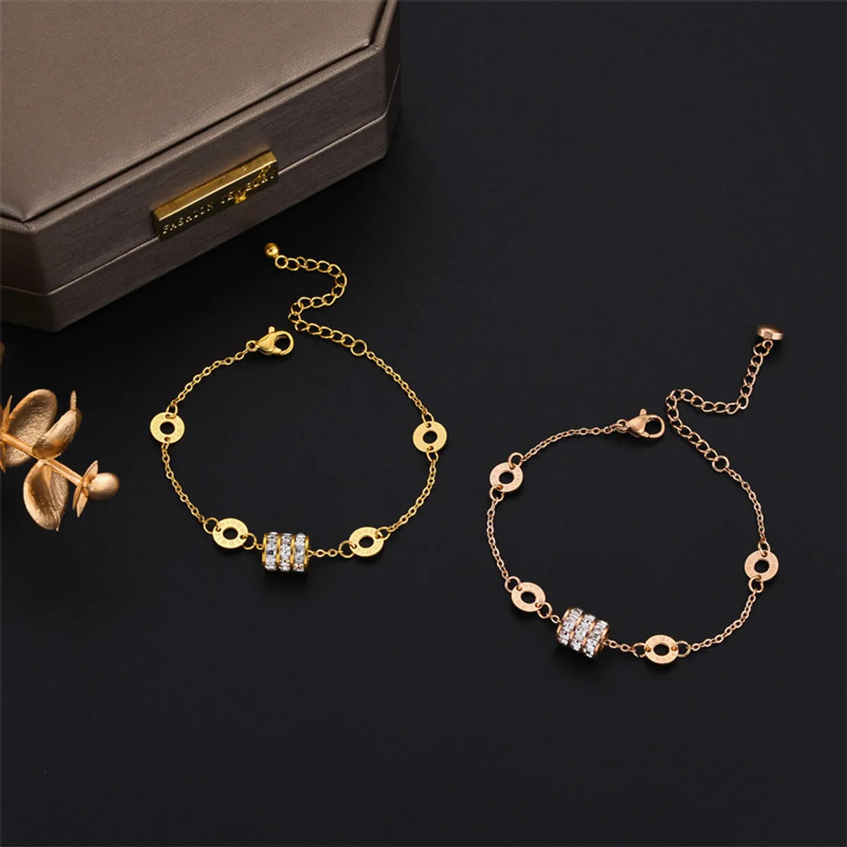 Ladies vintage bracelet-1 Piece Simple Style Geometric Titanium Steel Plating Bracelets