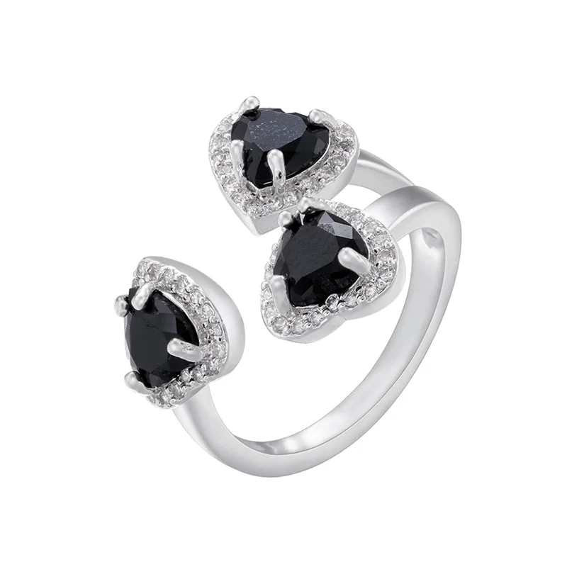 White Gold Color Black Diamond