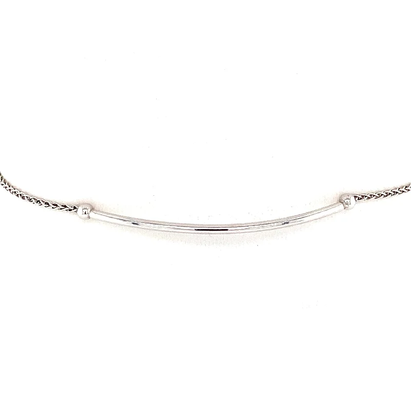 Ladies diamond bracelet for women-14K White Gold Bolo Bracelet