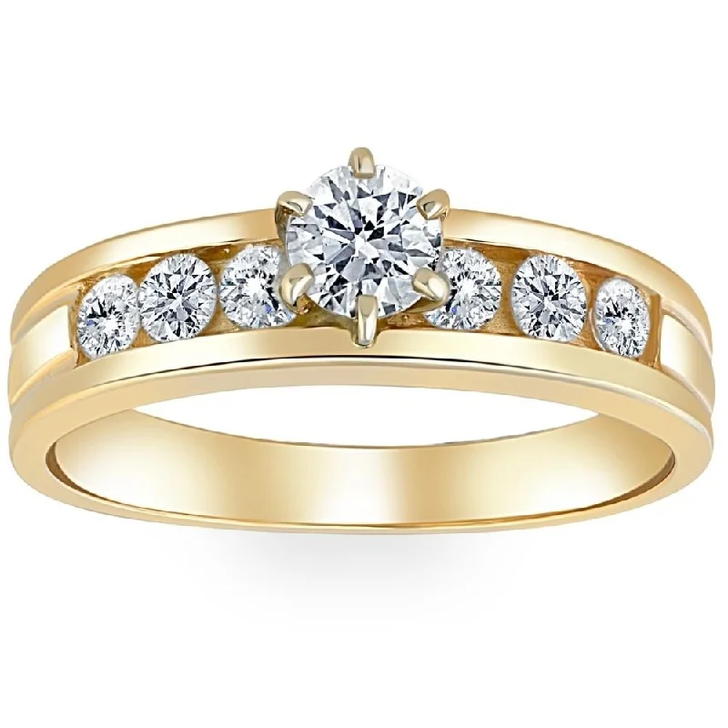 Ladies custom designed engagement ring-3/4ct Diamond Engagement Ring Yellow Gold