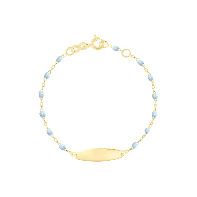 Ladies diamond bracelet-Gigi Clozeau | Little Gigi Oval Plaque Bracelet, Baby Blue