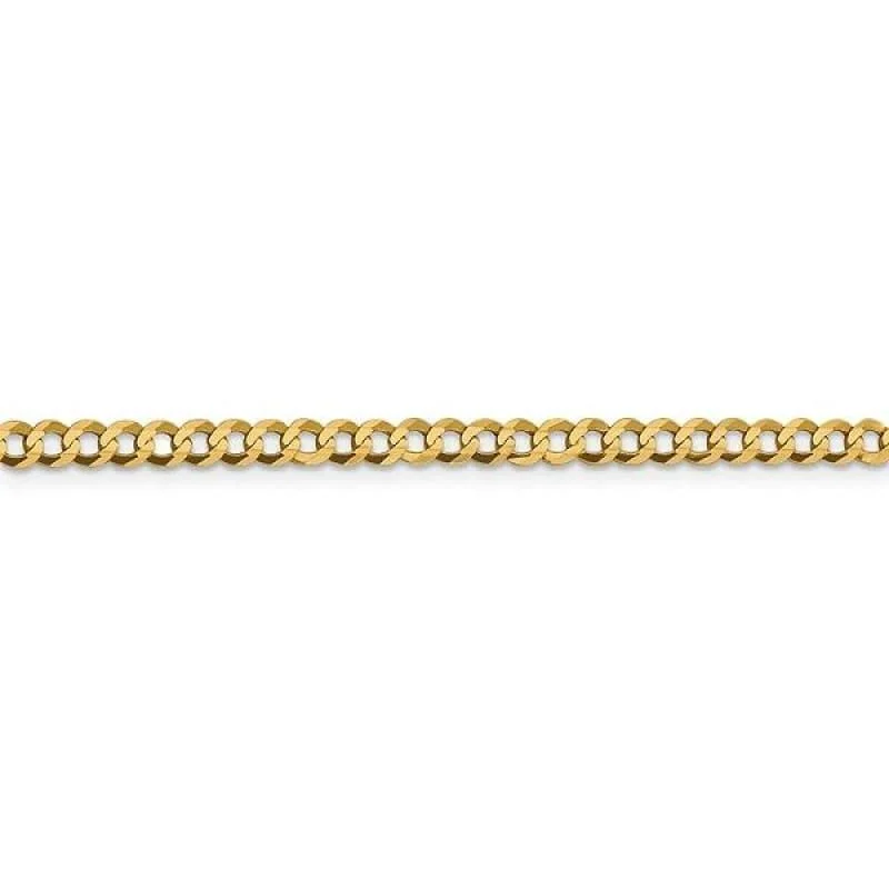 Ladies delicate bracelet-14k 3.7mm Solid Polished Light Flat Cuban Bracelet